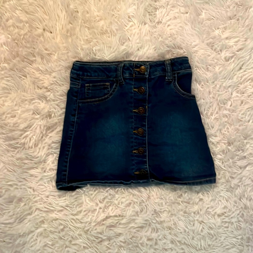Kids Jean Skirt with 6 buttons on the front and two pockets in the back